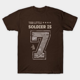 Kids 7 Year Old Soldier Birthday Gift Military T Shirt T-Shirt T-Shirt